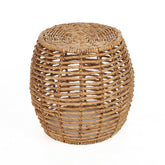 Brown woven banana leaf round stool