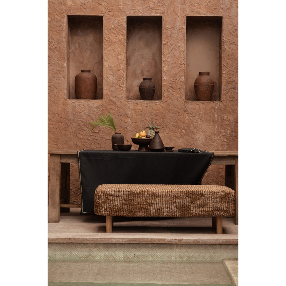 Black linen tablecloth