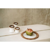White natural raffia and water hyacinth round placemat