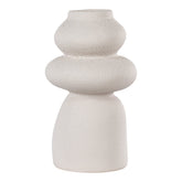 Beige stoneware sculptural vase