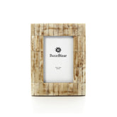 Antique buffalo bone photo frame