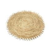 Natural raffia shell pan coaster