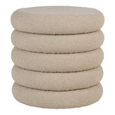Beige Bouclé storage pouf