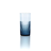 Blue rippled glass tumbler