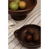 Terracotta fruit bowl on pedestal base