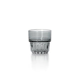 Smoky grey faceted glass tumbler
