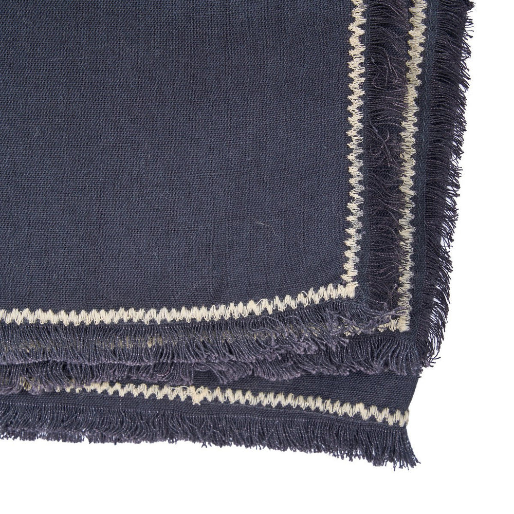 Black linen tablecloth