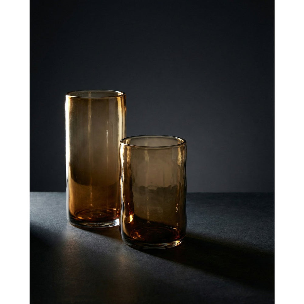 Brown handblown glass tumbler