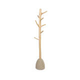 Natural wood and concrete coat hanger