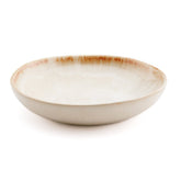 White stoneware small bowl plate with gold accent