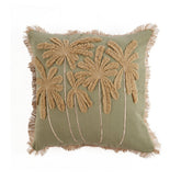 Forest green cotton cushion cover