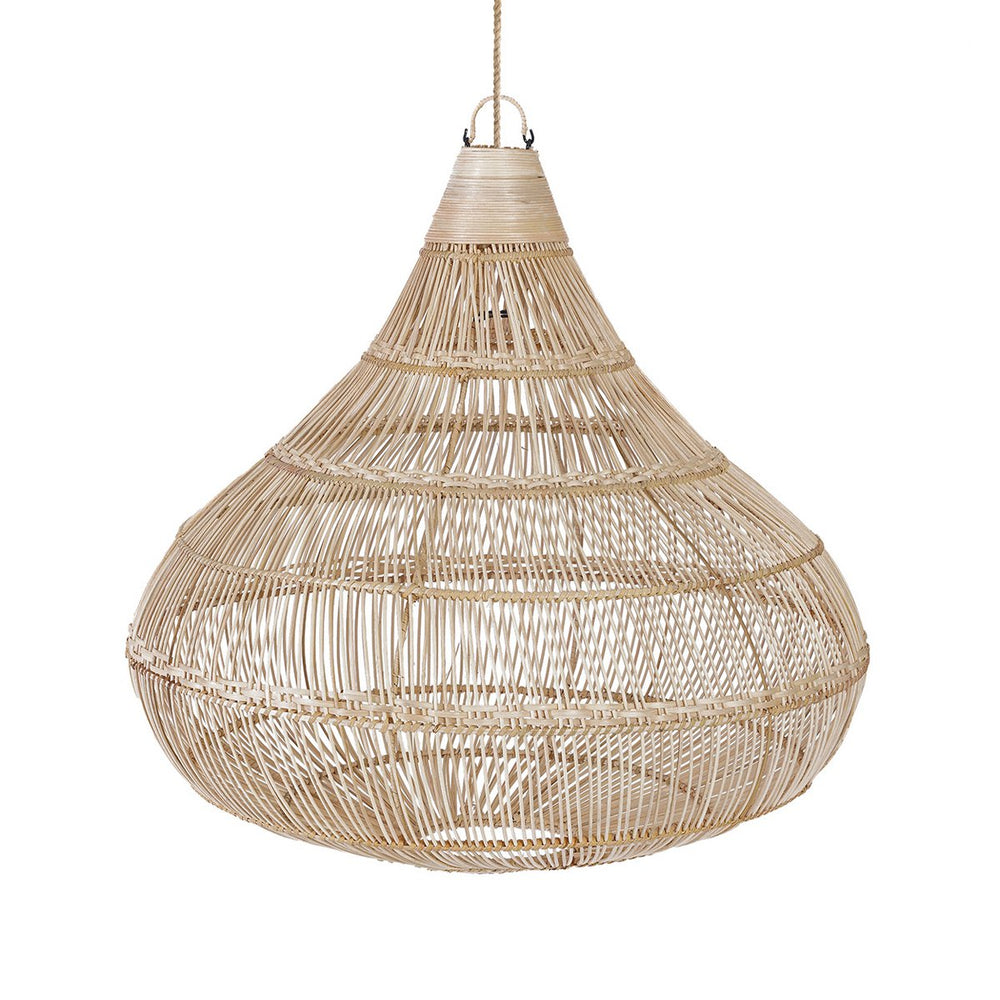 Natural rattan teardrop pendant lamp shade