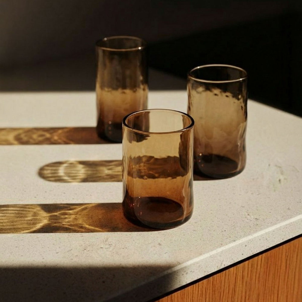 Charcoal handcrafted glass tumbler