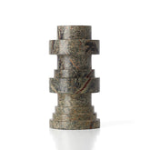 Green marble totemic candle holder