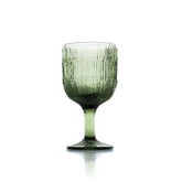 Green ripple glass wine glass