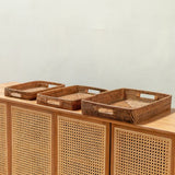 Rattan Serving Tray Amahai Brown – Handmade Decorative Tray in 3 Sizes
