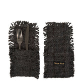 Black navy cotton cutlery holder