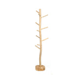 Natural teak wood coat hanger stand