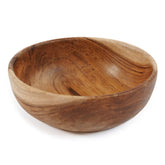 Brown teak wood snack bowl