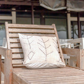 Black embroidered cotton cushion cover