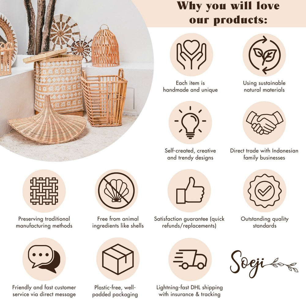 Natural rattan round plant stand