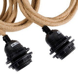 Black cotton triple ceiling lamp fitting