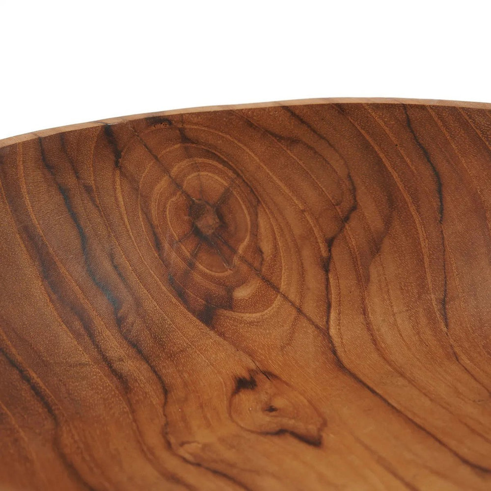 Brown teak root wooden snack bowl