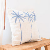 Anarka Embroidered Cotton Cushion Cover with Palm Tree Pattern