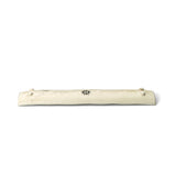 Beige long ceramic platter with white honey glaze