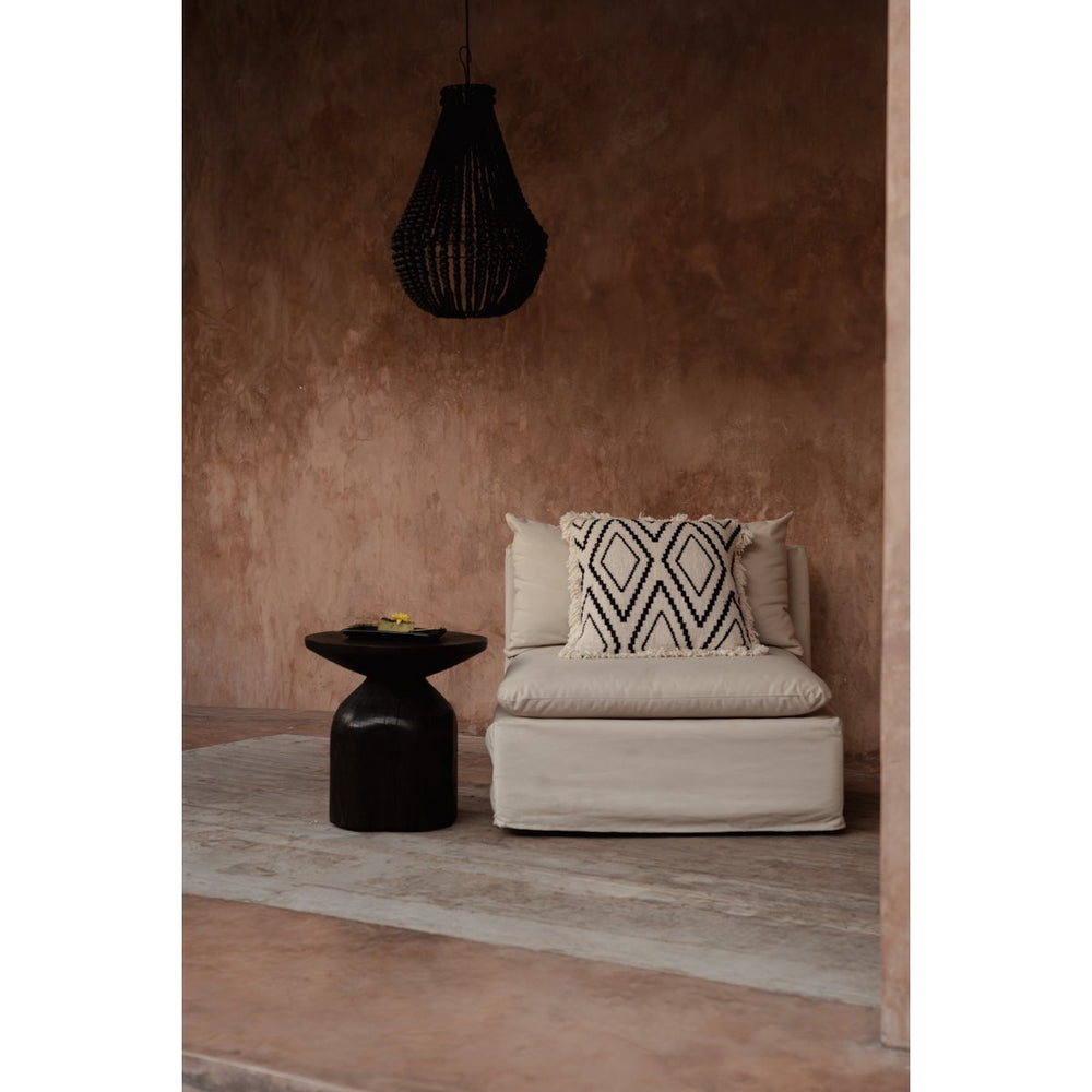 Black geometric cotton cushion cover