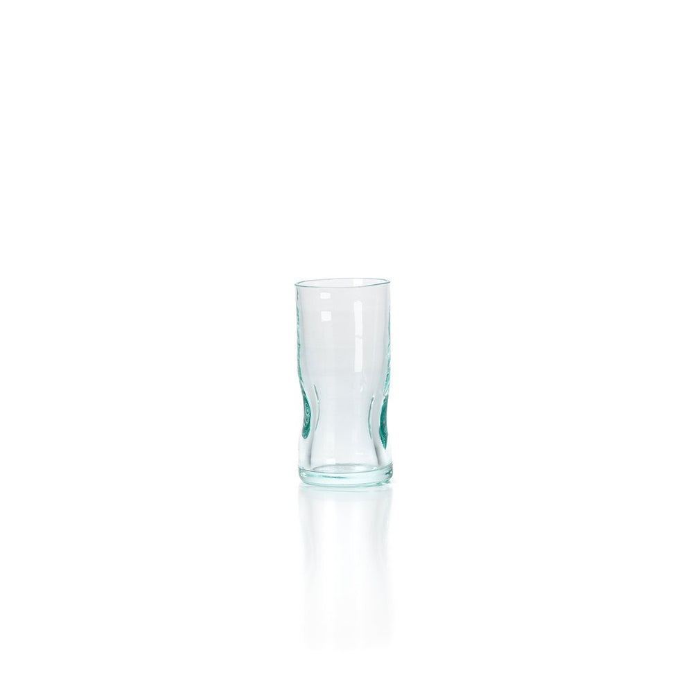 Blue-green recycled glass shot glass