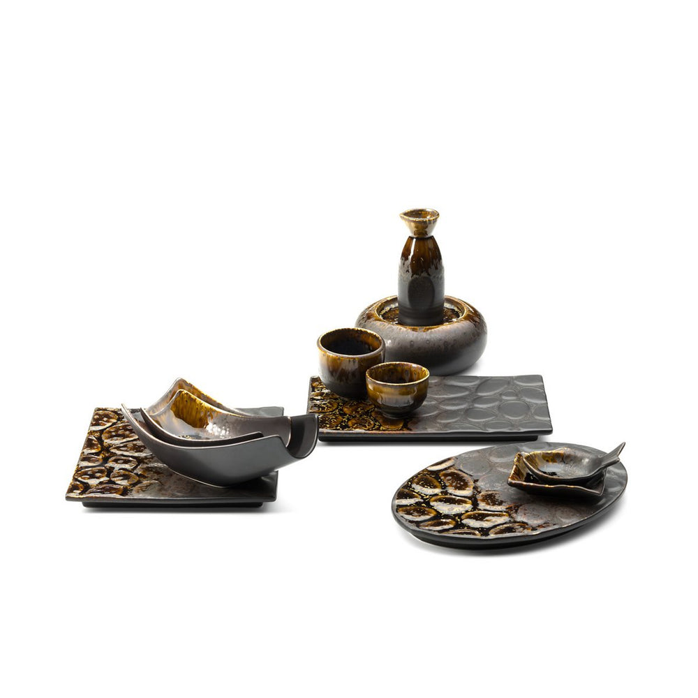 Brown ceramic saké pourer