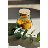 Blue recycled glass pot with cork lid