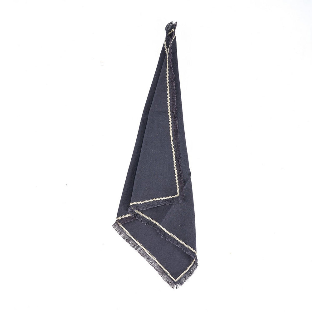 Black natural linen napkin
