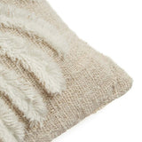 Natural white raffia and cotton cushion cover