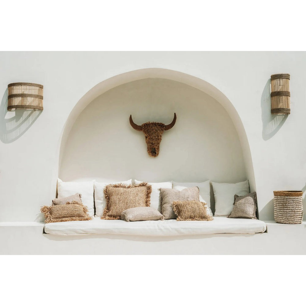 Natural rattan wall applique light shade