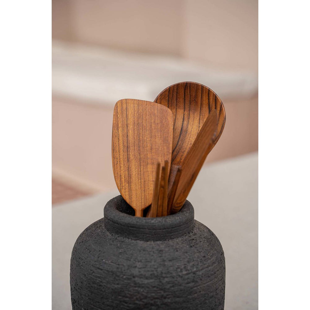 Black terracotta vase