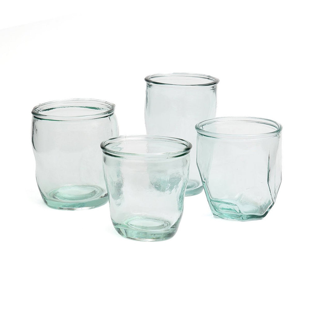 Blue recycled glass cup