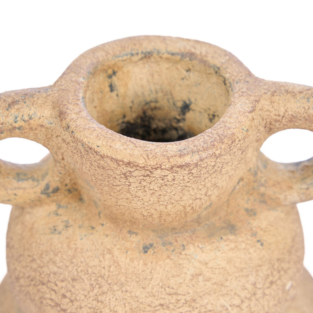 Beige terracotta vase with sand finish