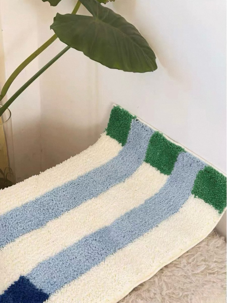 Ultra Soft Whimsical Dopamine Stripe Bath Rug, Absorbent Mat-4